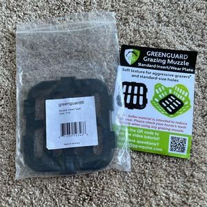 NWOT GreenGuard Grazing Muzzle Standard Insert/Wear Plate (Horse Size)